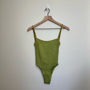 BOND-EYE Low Palace One Piece Swimsuit Women’s One Size Citron Shimmer NWT